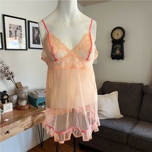 Victorias Secret Y2K Coral Pink Babydoll Size Smalll